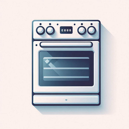 Illustration of a modern oven icon. Eps 10 vector file.のイラスト素材