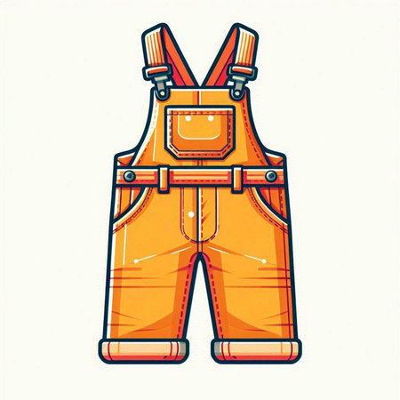 Vector illustration of work overalls. Isolated on white background.のイラスト素材