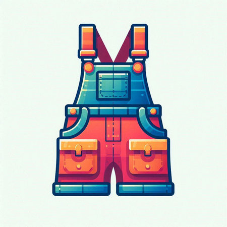 illustration of a worker safety vest in cartoon style on a white backgroundのイラスト素材