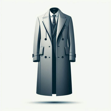 Mens coat isolated on a white background. 3d illustration.のイラスト素材