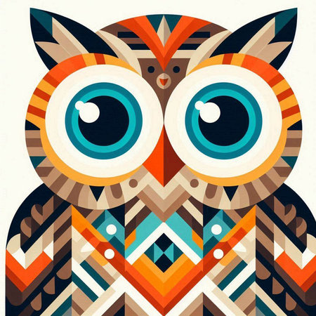 Owl in native american indian style. Vector illustration.のイラスト素材