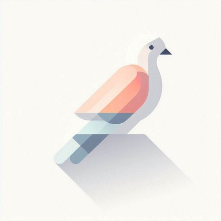 Pigeon bird icon. Flat design style. Vector illustration.のイラスト素材