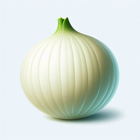 onion on a white background, 3d illustration, high resolutionのイラスト素材