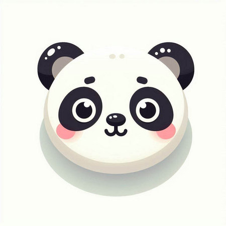 Cute panda face. Vector illustration of a panda face.のイラスト素材