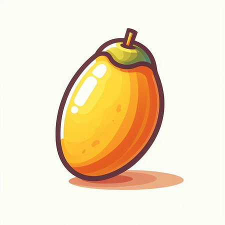 Mango fruit vector illustration isolated on white background. Vector illustration.のイラスト素材
