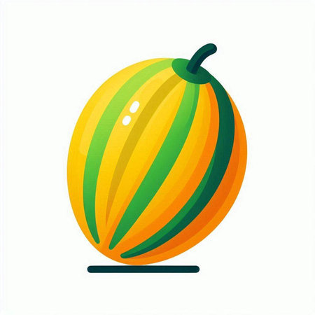 Melon vector icon isolated on a white background. Vector illustration.のイラスト素材