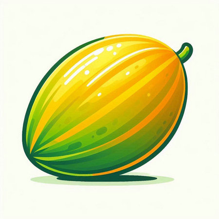 Illustration of a melon on a white background, vector illustrationのイラスト素材