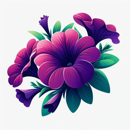 Beautiful purple flower isolated on a white background. Vector illustration.のイラスト素材