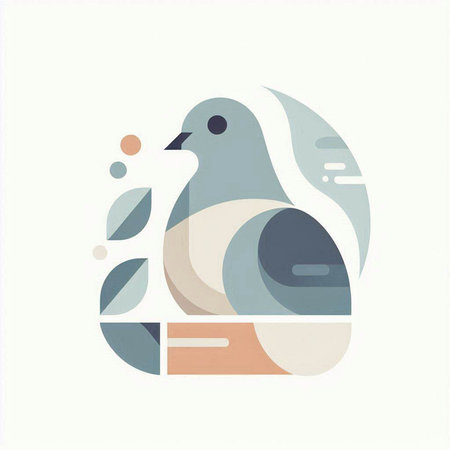 Pigeon abstract vector illustration. Stylized minimalistic birdのイラスト素材
