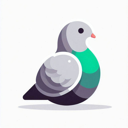 Pigeon on a white background. Vector illustration of a bird.のイラスト素材
