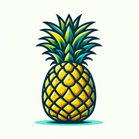 Pineapple vector illustration isolated on white background. Pineapple icon.のイラスト素材