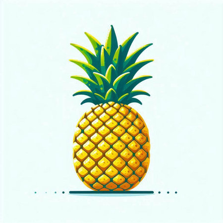 Pineapple. Vector illustration of a pineapple on a white background.のイラスト素材