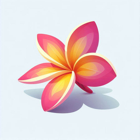 frangipani flower on the white background, vector illustration.のイラスト素材