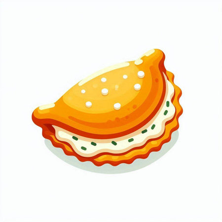 Illustration of a piece of pie with cheese on a white backgroundのイラスト素材
