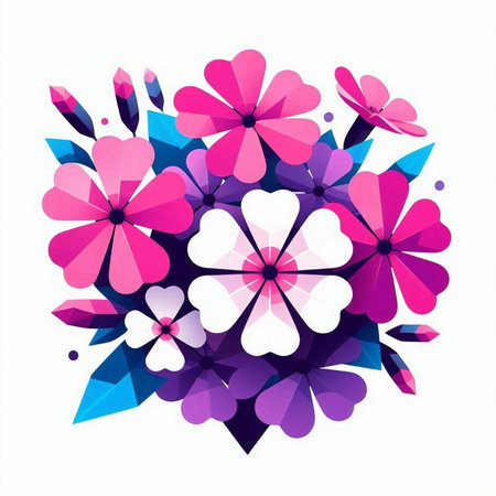 abstract colorful flower on a white background, vector art illustration.のイラスト素材