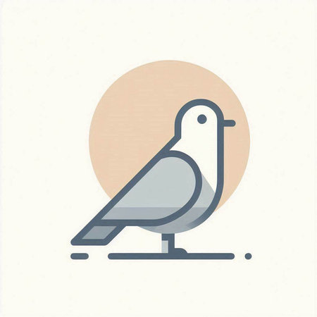 Vector illustration of a dove on a white background. Flat design.のイラスト素材