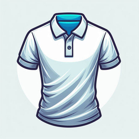 White polo shirt design isolated on white background. Vector illustration.のイラスト素材