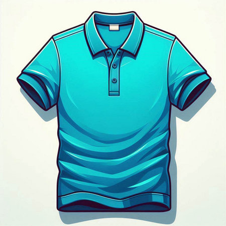 Blue polo shirt isolated on a white background. Vector illustration.のイラスト素材