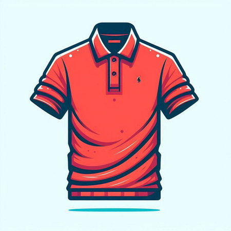 Polo t-shirt design template. Vector illustration of a polo shirt.のイラスト素材