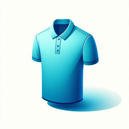 Blue polo shirt isolated on a white background. Vector illustration.のイラスト素材