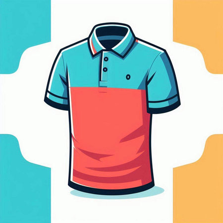 Illustration of a polo shirt on a white background, vector illustrationのイラスト素材