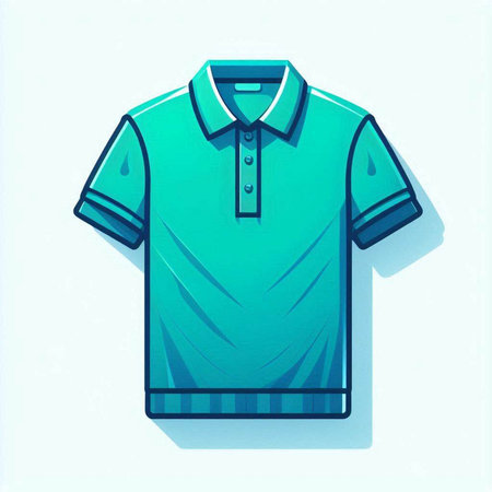 Blue polo shirt icon isolated on white background. Vector Illustrationのイラスト素材