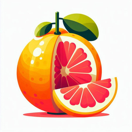 Vector illustration of a ripe orange on a white background. Vector illustration.のイラスト素材