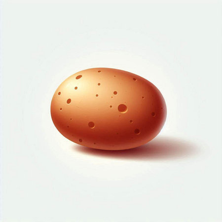 Illustration of a brown egg on a white background with shadow.のイラスト素材