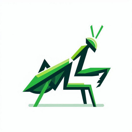Praying mantis icon isolated on white background. Vector illustration.のイラスト素材