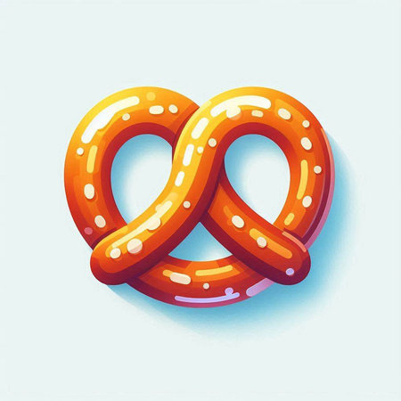 Pretzel vector illustration. Cute cartoon style pretzel.のイラスト素材