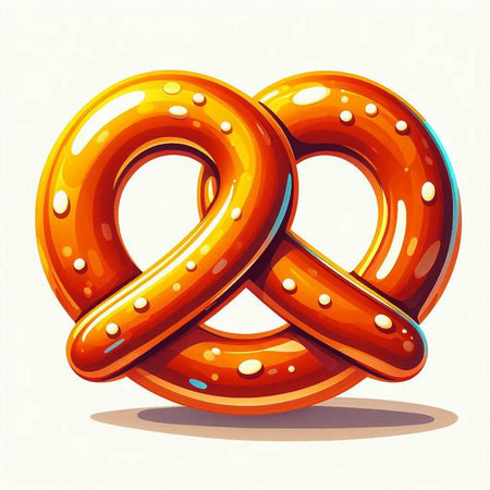 Vector illustration of a pretzel isolated on a white background. Eps 10のイラスト素材