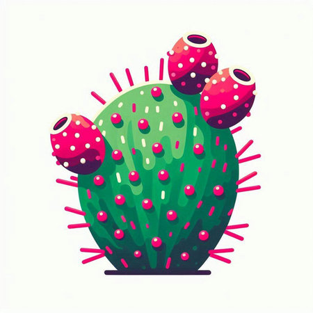 Cactus isolated on white background. Vector illustration in cartoon style.のイラスト素材