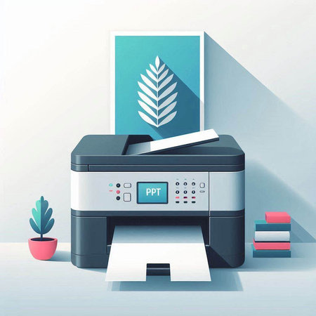 Printer in flat design style. Vector illustration. Eps 10.のイラスト素材
