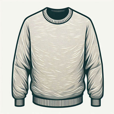 Illustration of a men's sweater in the style of engravingのイラスト素材