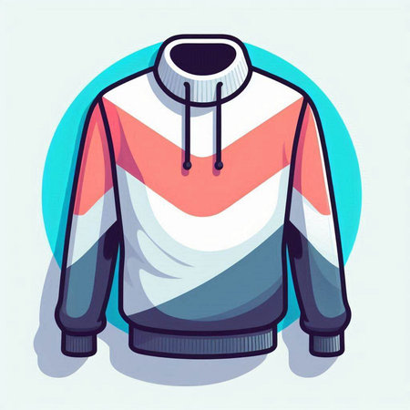 Colorful vector illustration of a hoodie in a flat style.のイラスト素材