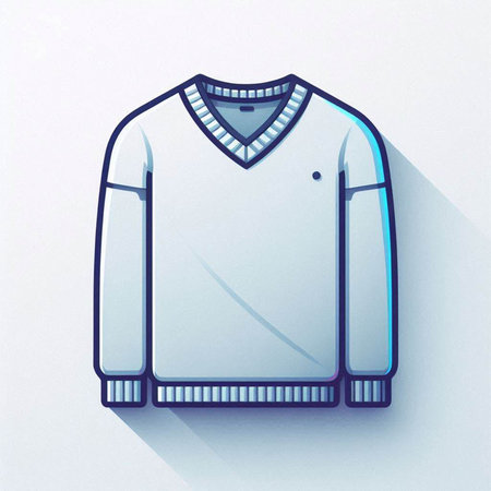 Illustration of a long sleeve t-shirt on a white backgroundのイラスト素材