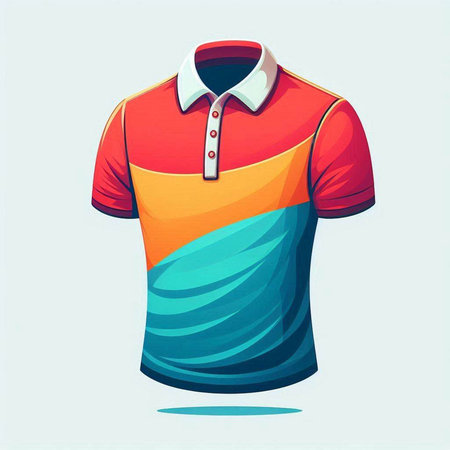 Colorful polo shirt vector illustration, isolated on white background.のイラスト素材