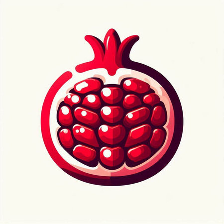 Pomegranate vector illustration. Pomegranate icon.のイラスト素材