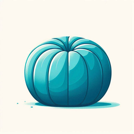 Illustration of a blue pumpkin on a white background. Vector illustrationのイラスト素材