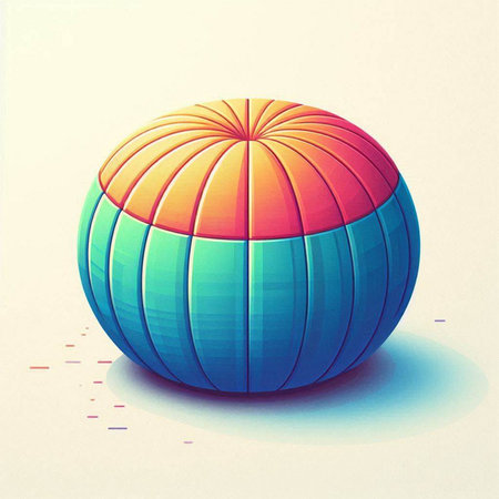 Colorful beach ball on a white background. 3d illustration.のイラスト素材
