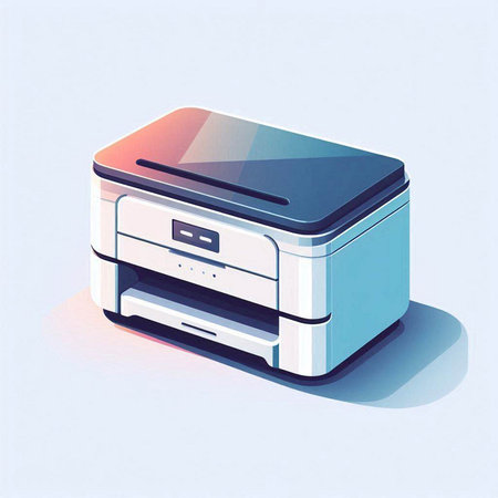 Printer icon. Vector illustration of a 3d printer icon.のイラスト素材