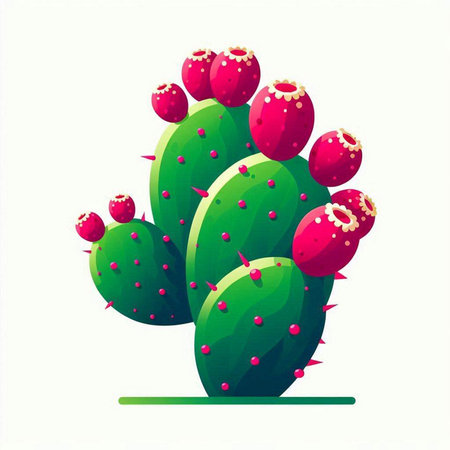 Cactus isolated on white background. Vector illustration in cartoon style.のイラスト素材