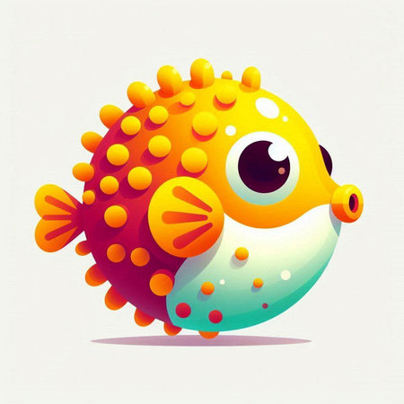 Cute cartoon fish on a white background. Vector illustration for your designのイラスト素材
