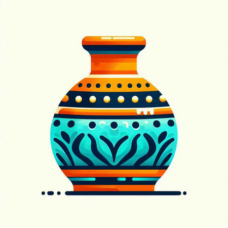 Ceramic vase. Vector illustration of a vase.のイラスト素材