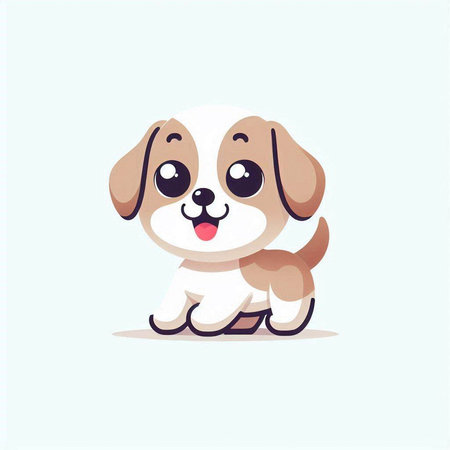 Cute dog vector illustration. Cute cartoon puppy. Flat design.のイラスト素材