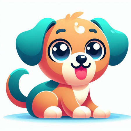 Cute cartoon dog. Vector illustration isolated on a white background.のイラスト素材