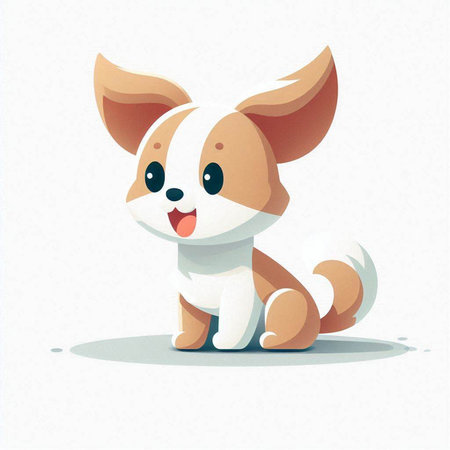 Cute cartoon dog on a white background. Vector Illustration.のイラスト素材