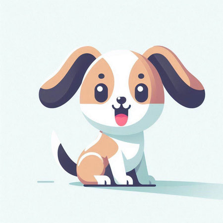 Cute dog. Vector illustration. Cartoon style. Flat design.のイラスト素材