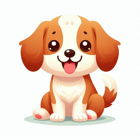 Cute cartoon dog. Vector illustration isolated on a white background.のイラスト素材