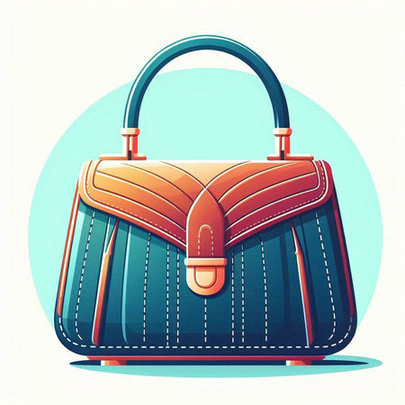 Vector illustration of a woman's handbag on a white background.のイラスト素材